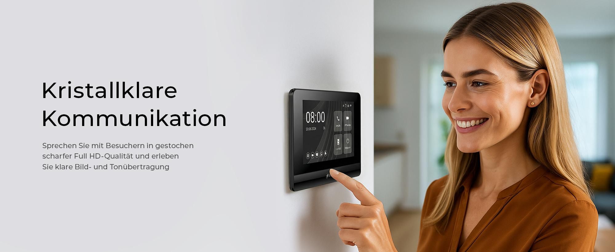 Entri L Video Türsprechanlage, 1 Familienhaus mit 7-Zoll Monitor, 2-Draht, Unterputz, Video Türklingel Smartphone App, Full HD Kamera, schwarz