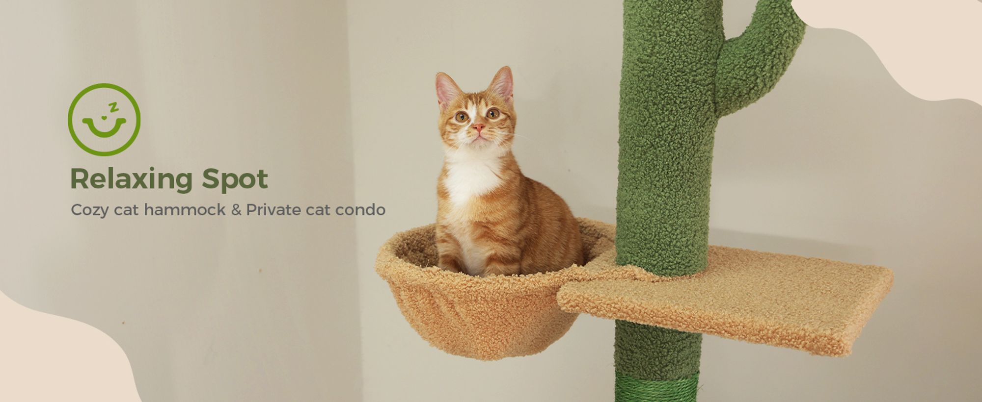PAWZ Road Kaktus Kratzbaum, Katzenbaum vom Boden bis zur Decke, Grün