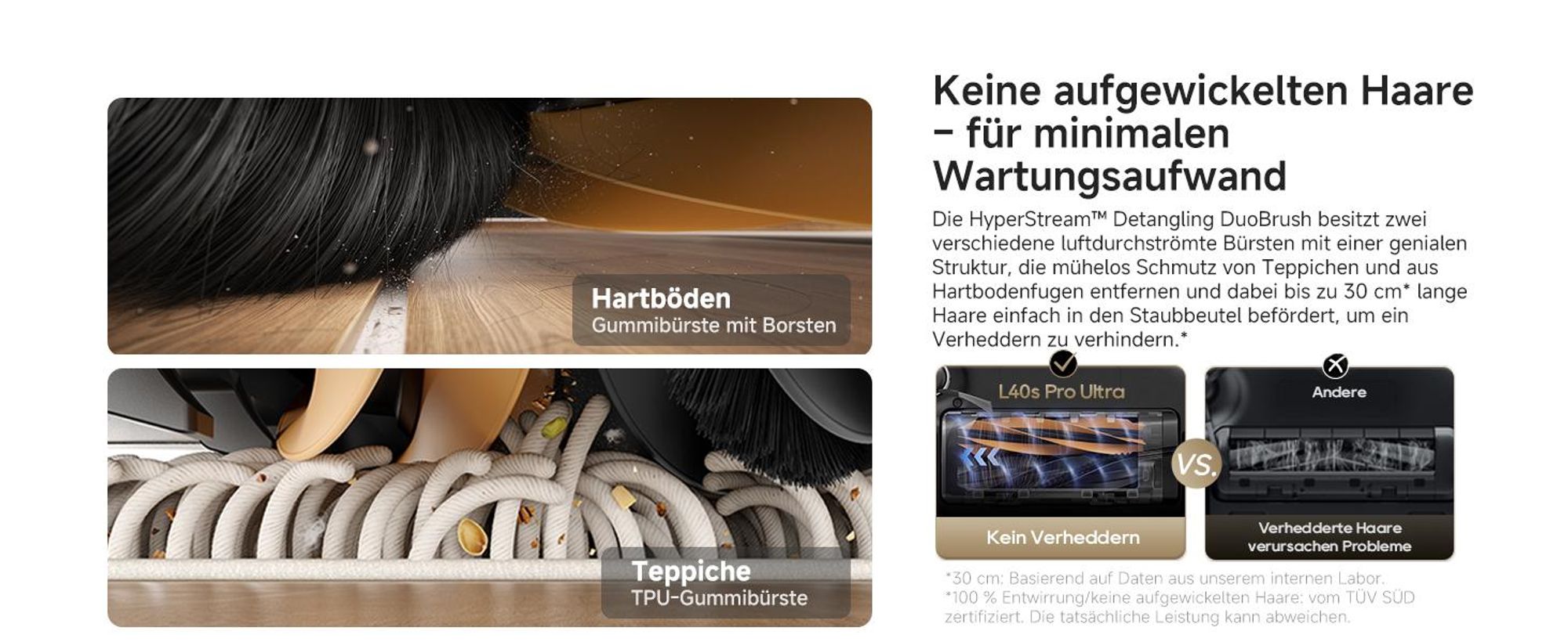 Dreame L40s Pro Ultra Staubsauger Roboter, selbstreinigende Ausfahrbare Wischmopps,19000Pa Saugkraft,Detangling DuoBrush,Hindernisvermeidung, Schwarz