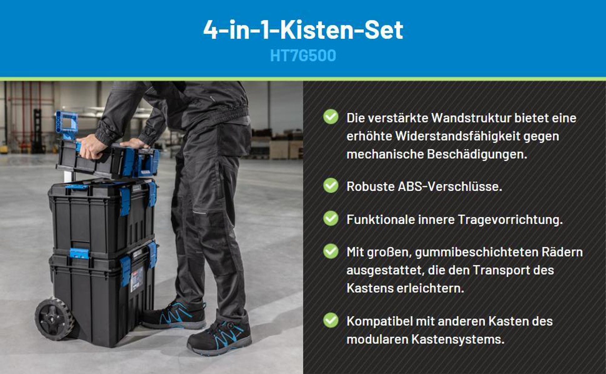 Hogert Technik Werkzeugkasten HT7G500 ABS (Acrylnitril-Butadien-Styrol-Copolymerisat)
