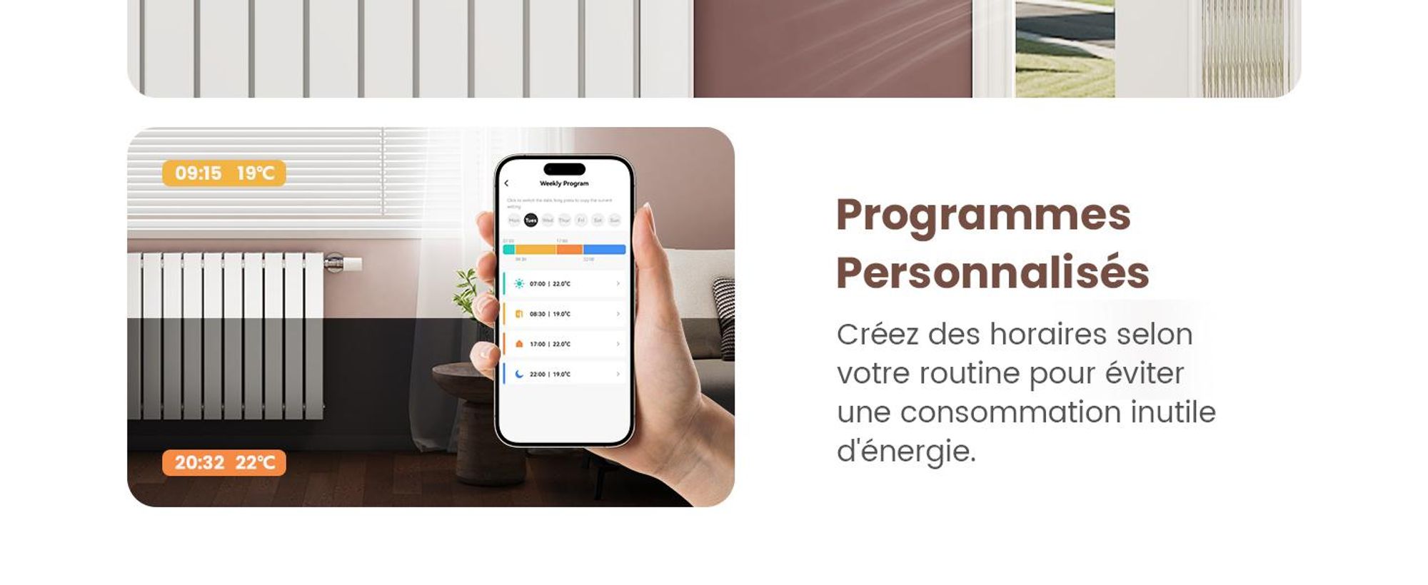 Thermostat de radiateur EMKE Intelligent avec passerelle intelligente – Boîtier ABS blanc Télécommande Détection d'ouverture de fenêtre et sécurité enfants