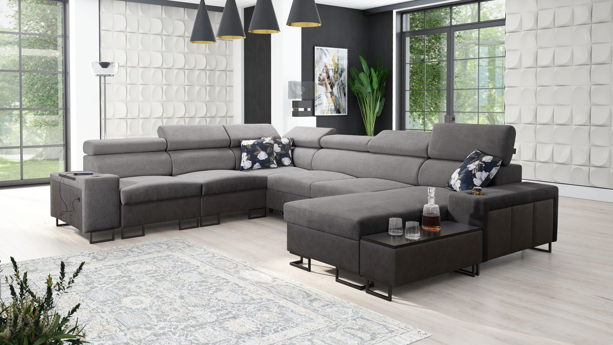 XXL Couch Melodie VIII grau