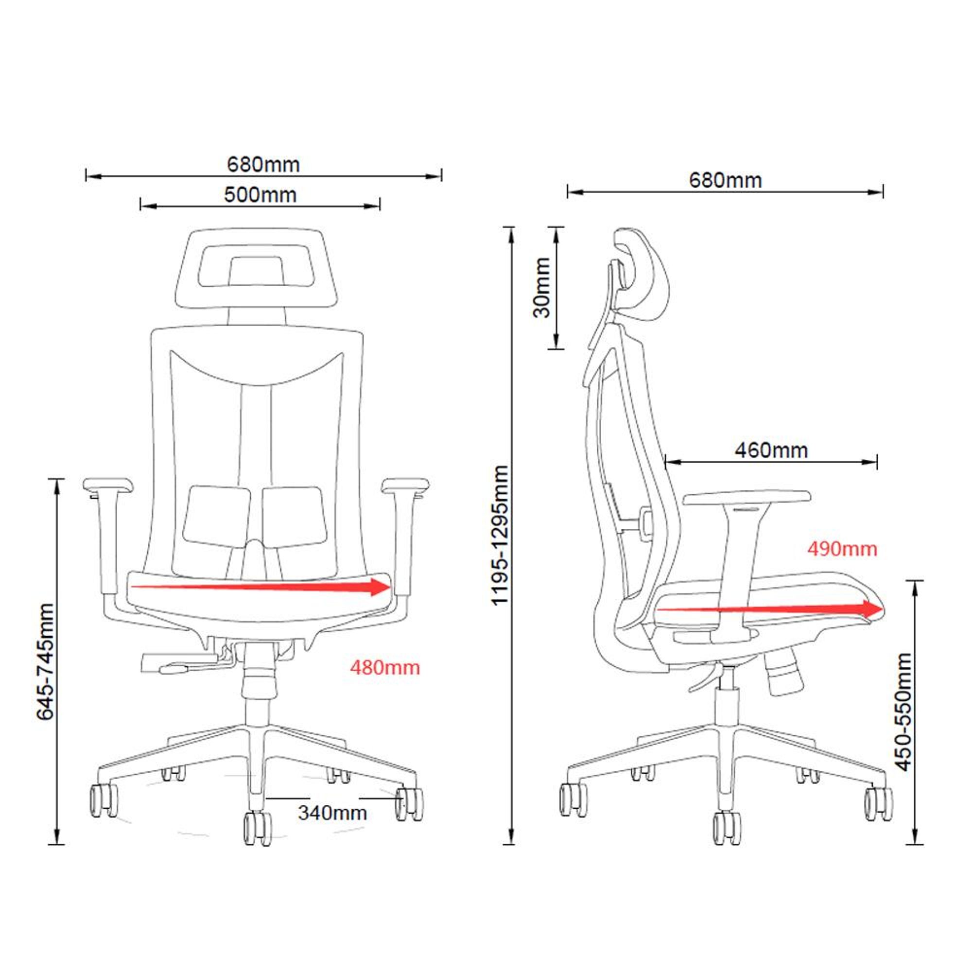 Ergonomischer Bürostuhl mit Rädern und Lordosenstütze Drehstuhl Höheverstellbar Neigungsfunktion der Rückenlehne Schreibtischstuhl bis 150kg Belastbar