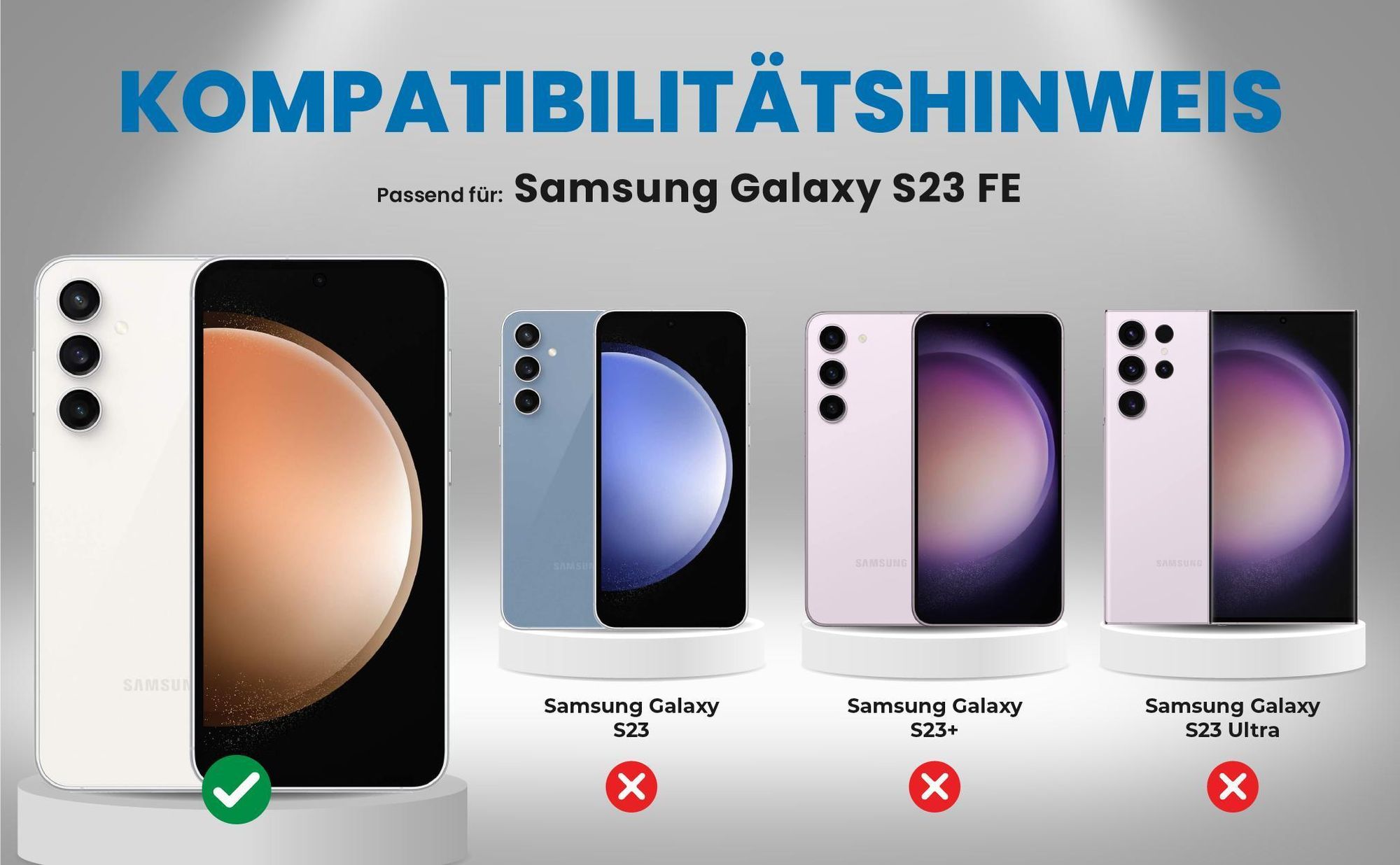 Kompatibilitätshinweise Hülle für Samsung Galaxy S23 FE