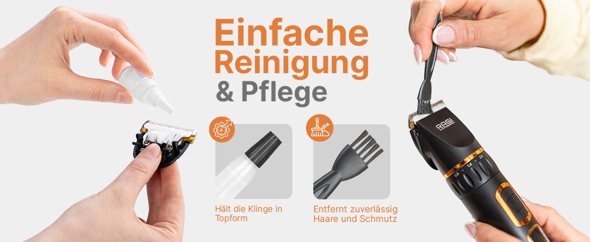RAGI Leise Hundeschermaschine, Profi Schermaschine für Hund Katze, Kabellose Tierhaarschneidemaschine Elektrische Hundetrimmer, Haarschneidemaschine