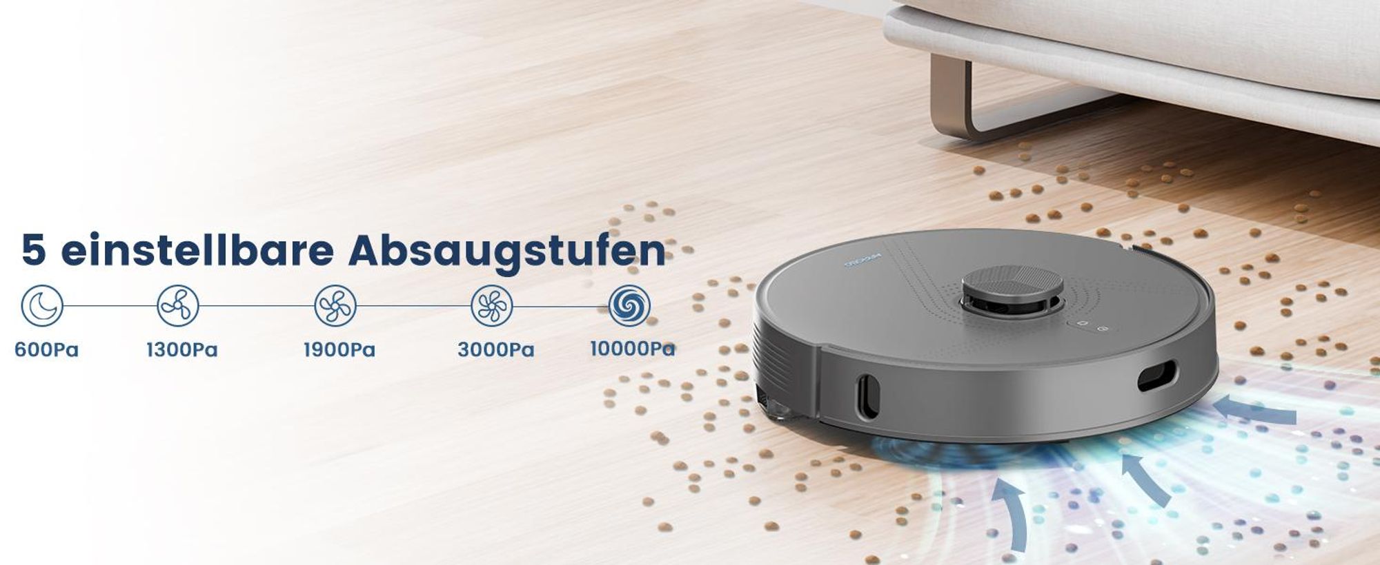 Saugroboter AIRROBO L50+ mit Saug- und Wischfunktion, 10000Pa Leistungsstarke Saugkraft, 240 Minuten Akkulaufzeit