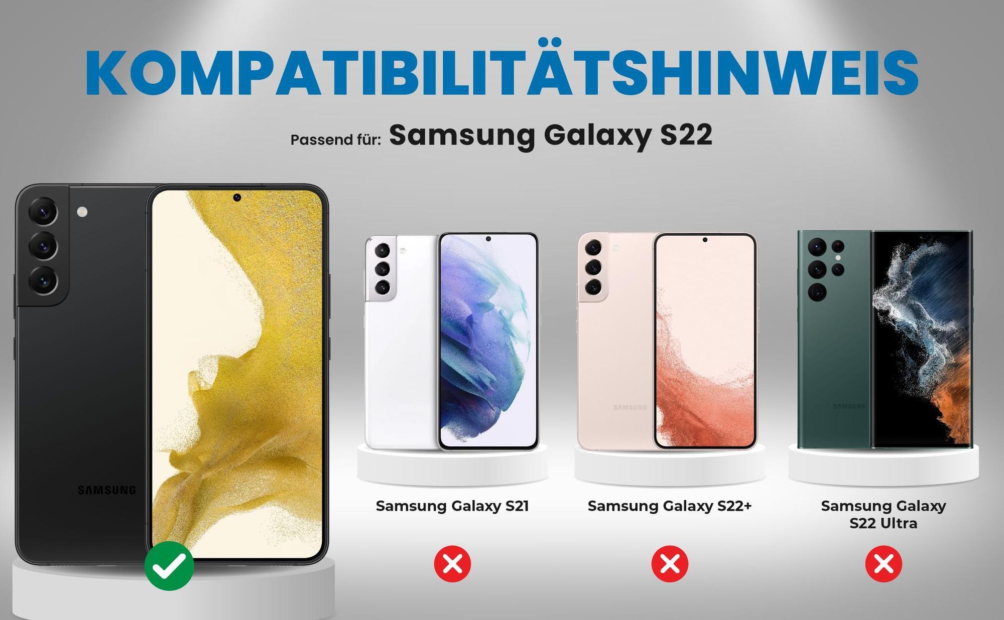 Kompatibilitätshinweise Hülle für Samsung Galaxy S22