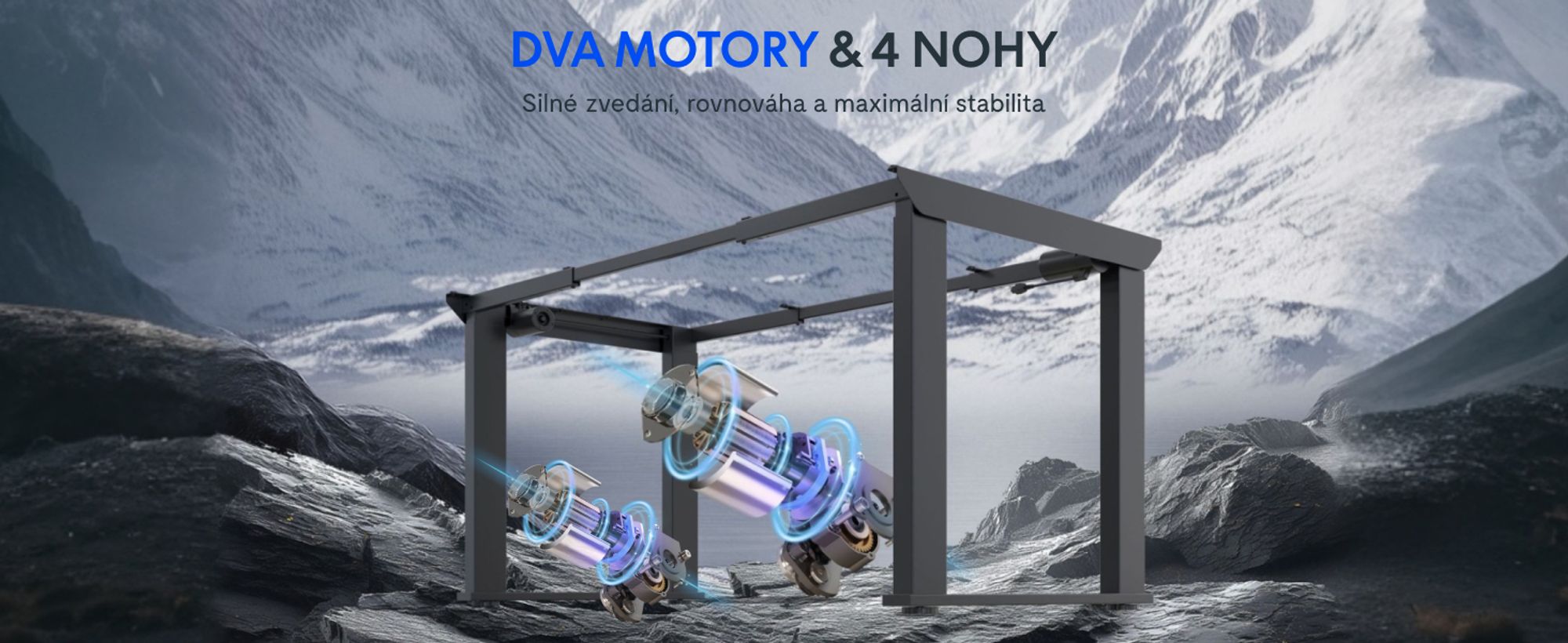 FLEXISPOT Elektricky výškově nastavitelný stůl se čtyřmi nohami, dvojitý motor, nosnost 200 kg, 3 paměťové polohy, funkce připomenutí sed-stoj, černý