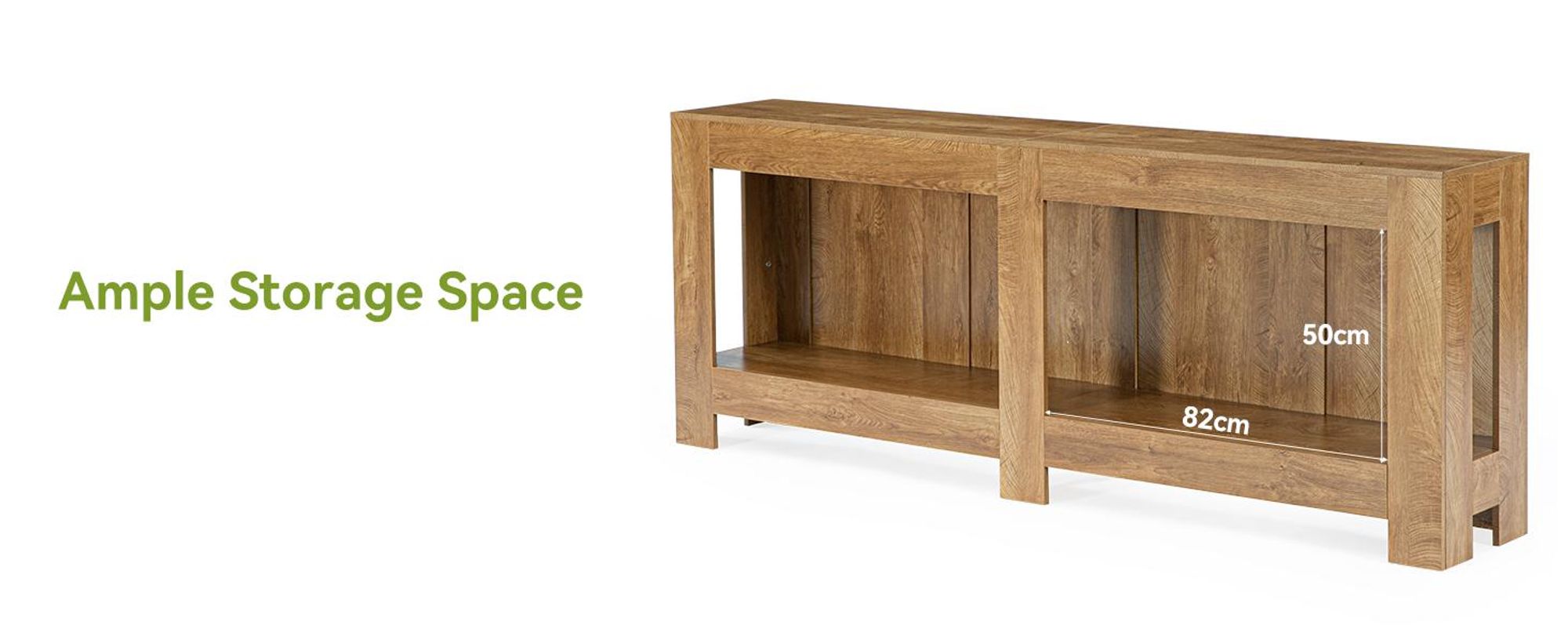 200 cm langer Konsolentisch mit offenem Stauraum, Landhaus-Eingangstisch, Sofatisch hinter der Couch, für Wohnzimmer, Flur