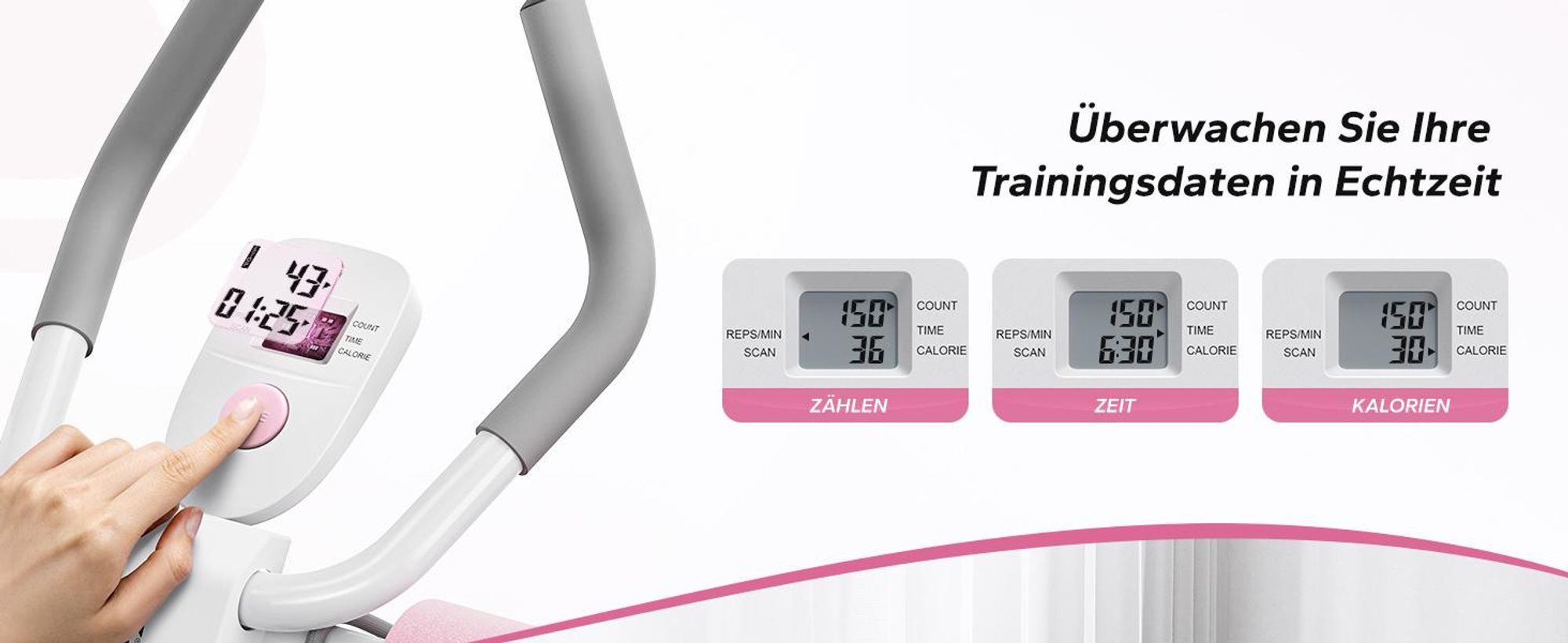 Multifunktionaler klappbarer Bauchmuskeltrainer – LCD-Display, 5 Höheneinstellungen & 2 Neigungswinkel, ergonomisch, bis 120 kg, Ganzkörpertraining