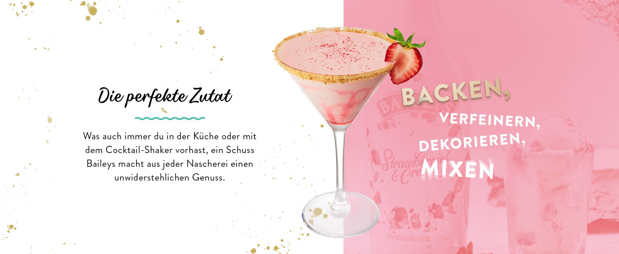 Baileys Strawberries & Cream, Irish Cream Likör, 17% vol, 500ml Einzelflasche