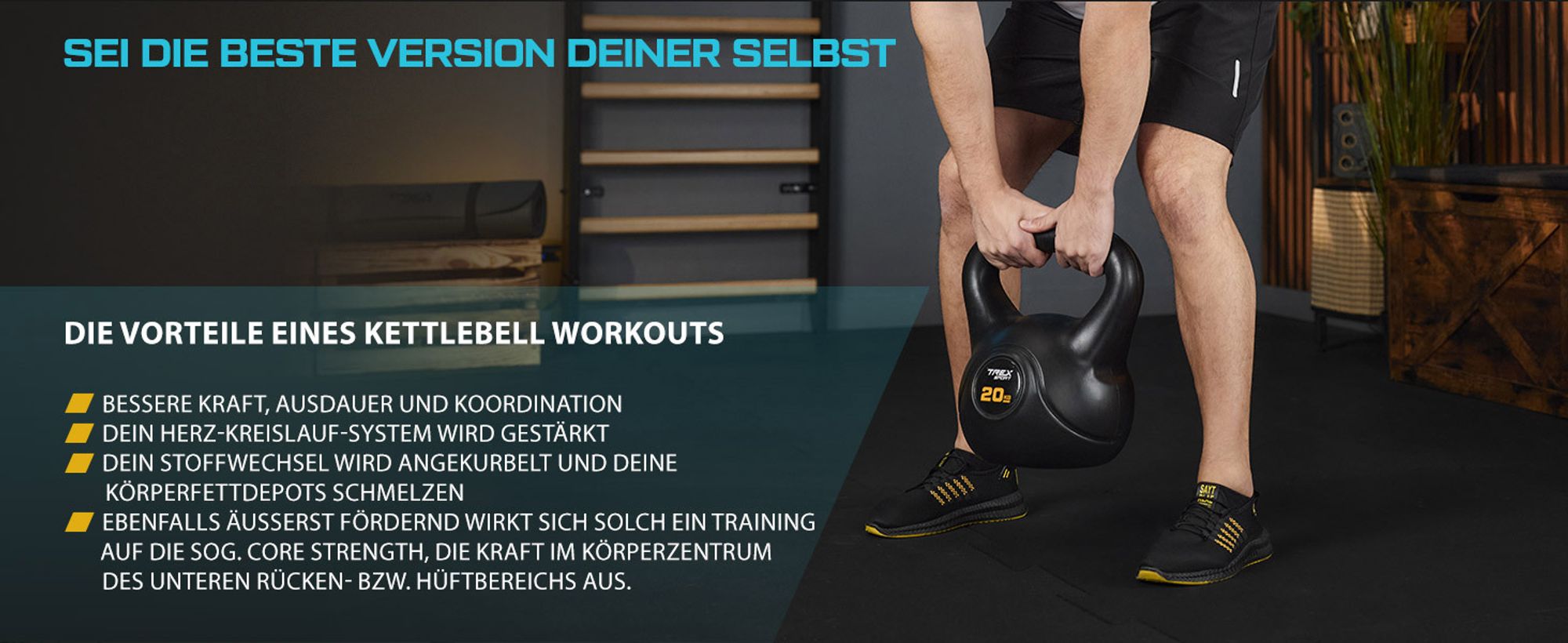 TREX SPORT Kettlebell 8 kg Kugelhantel Schwunghantel TX-008CKB | Kugelgewicht, Fitness & Krafttraining | rutschfester Griff, bodenschonend