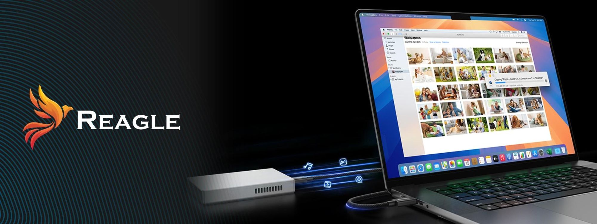 REAGLE THUNDERBOLT 5 USB-C PD 240W 16K 80 Gbps USB4 Kabel, Macbook Pro 14 16 2m