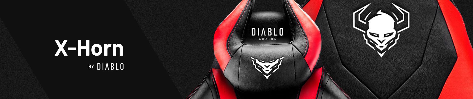 Krzesło gamingowe Diablo X-Horn Krzesło biurowe Krzesło do biurka Podłokietniki 3D Ergonomiczna poduszka pod kark/lędźwie Funkcja bujania Kolor: Czarno-czerwony, Rozmiar Mały