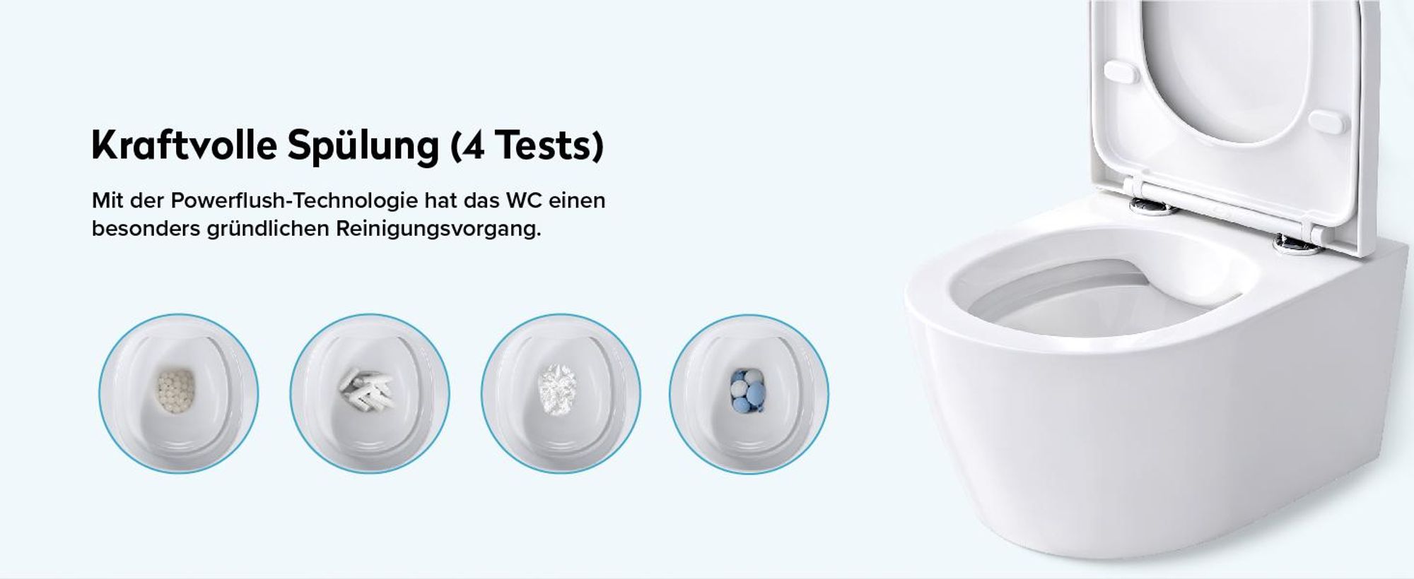 doporro Hänge-WC Weiß Wand-WC Toilette mit Soft-Close Spülrandloses aus Keramik Hänge-Toilette Aachen106