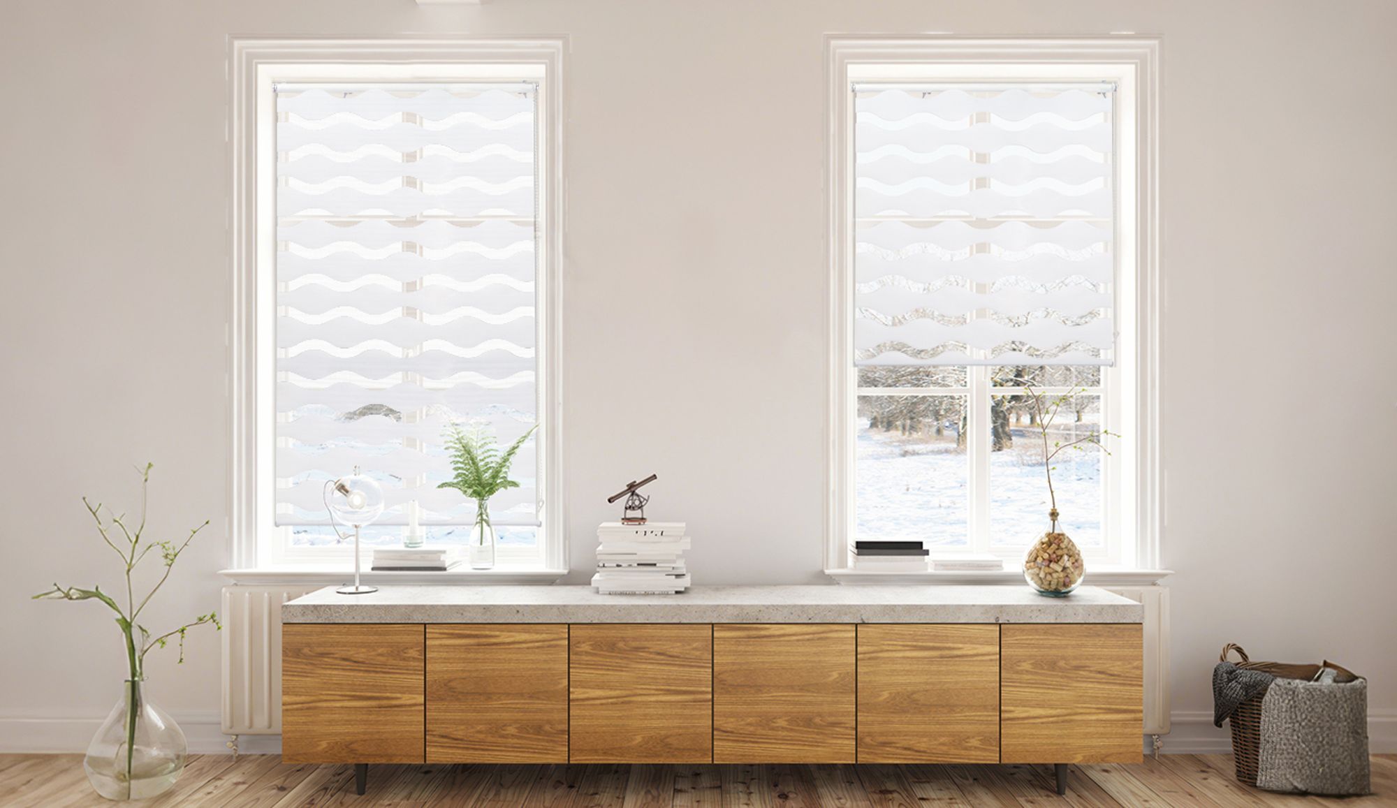 Doppelrollo Doppelrollo Wellen Duo-Rollo Klemmfix ohne Bohren Doppelrollo Welle 75x130cm Weiß