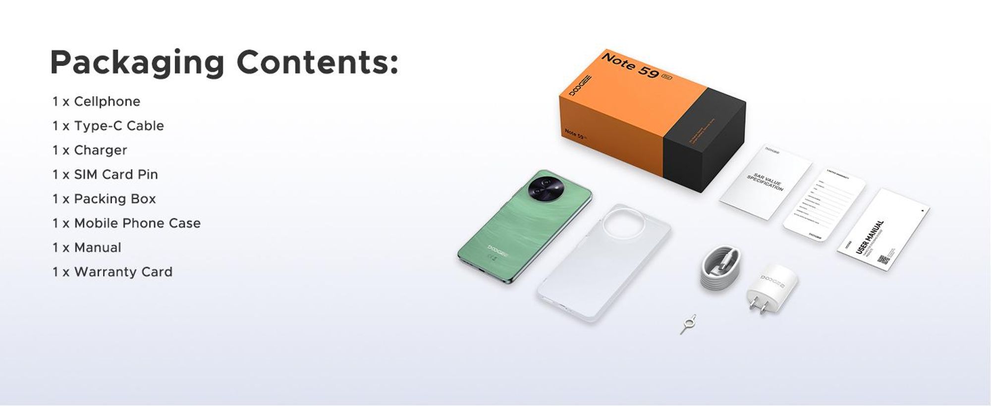 DOOGEE Note59 Pro, smartphone, Android 16, 6,75" displej s obnovovací frekvencí 120 Hz, baterie 6250 mAh, 48 GB RAM + 256 GB úložiště, 5G, 16 MP fotoaparát, NFC, čtečka otisků prstů, bez smlouvy