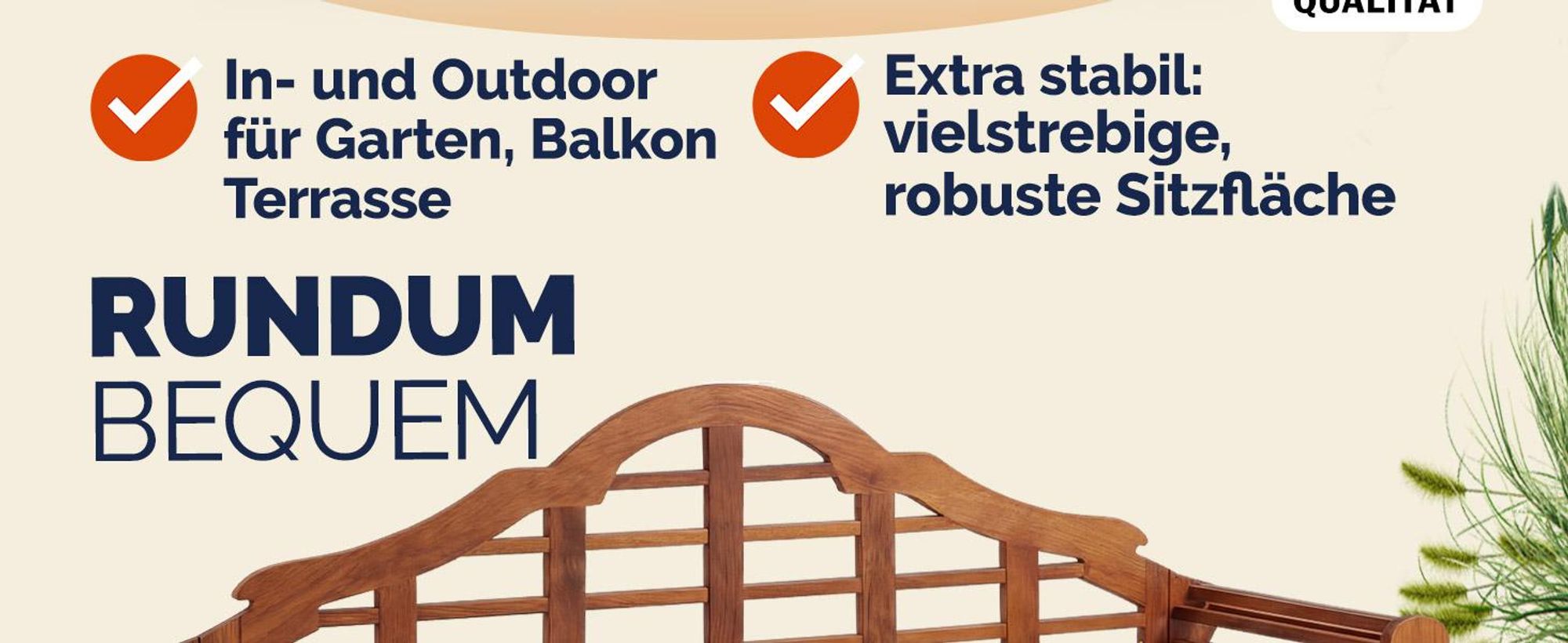 CASARIA® Gartenbank Wetterfest 2- Sitzer FSC®-zertifiziert