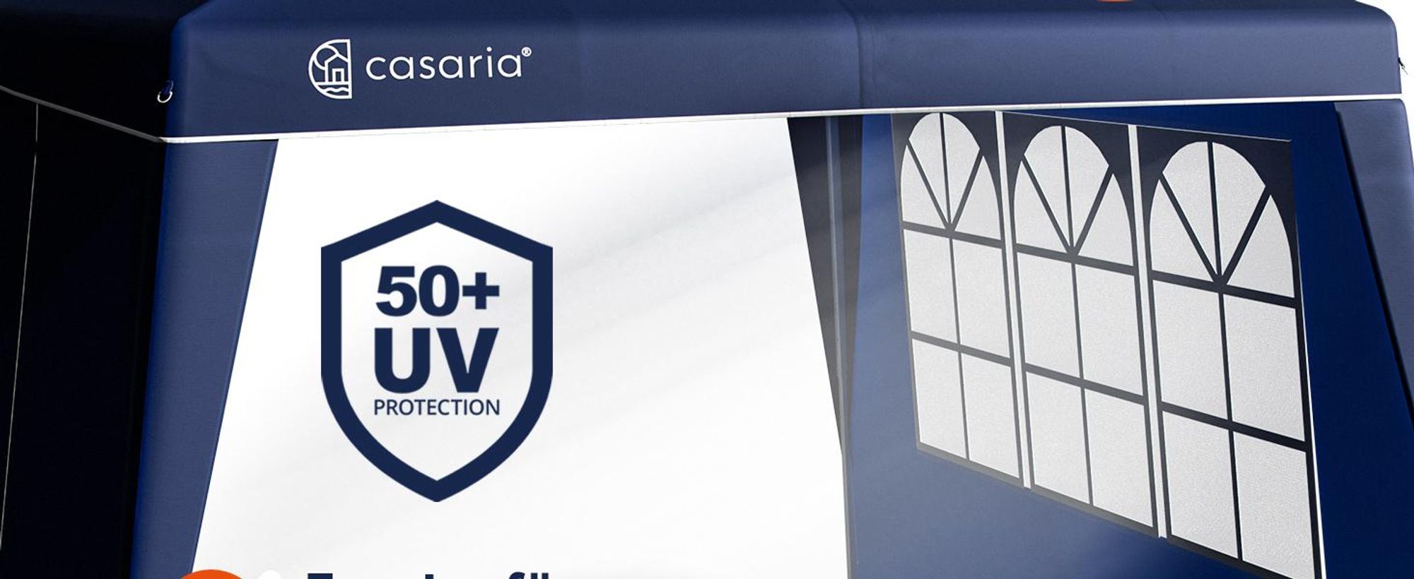 CASARIA 2x Seitenteilen für Pavillon 3x3m Rot