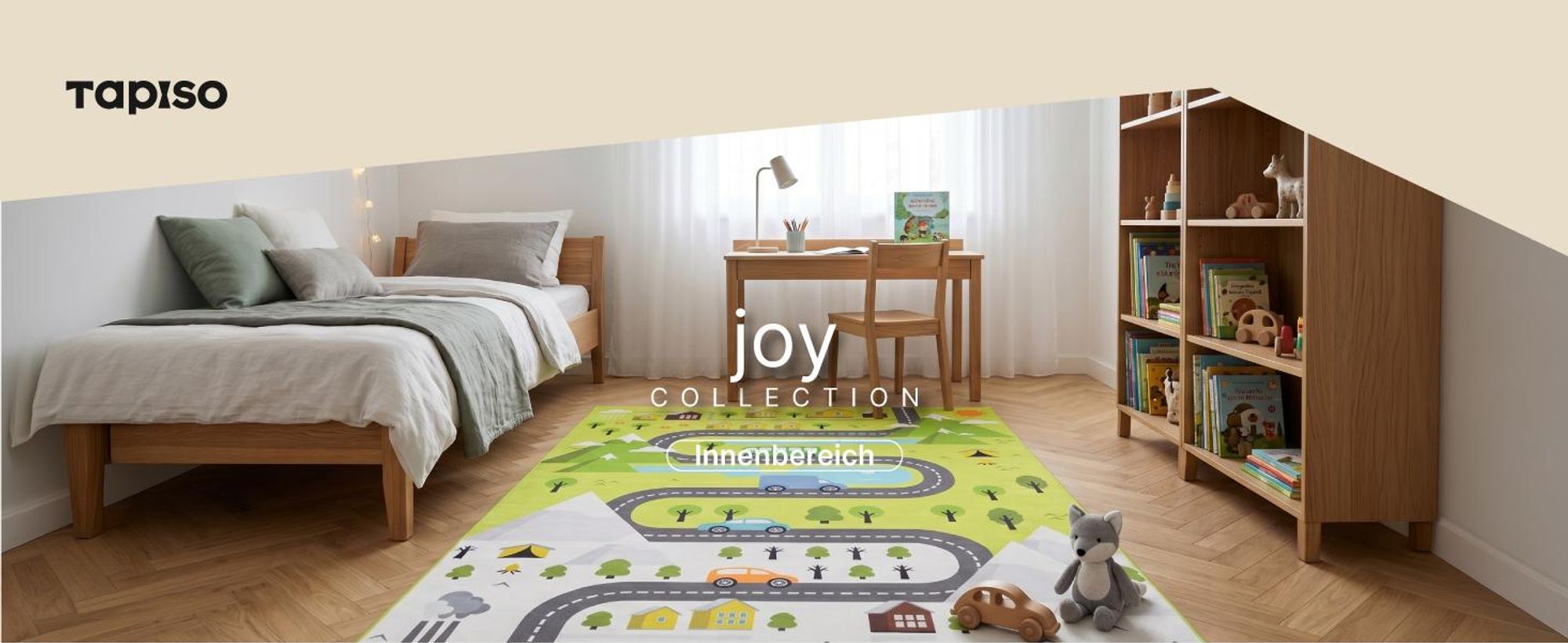 Tapiso Teppich JOY Kurzflorteppich rutschfest pflegeleicht modern Spielteppich Kinderzimmer 120 x 160 cm
