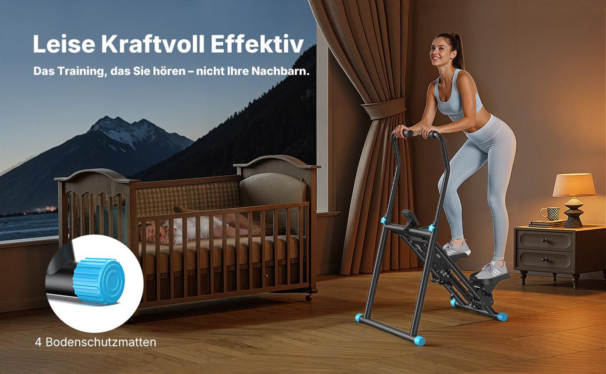 MERACH Klappbarer Stepper & Vertical Climber Heimtrainer – 3 Stufen & höhenverstellbar, LCD-Display & rutschfeste Pedale