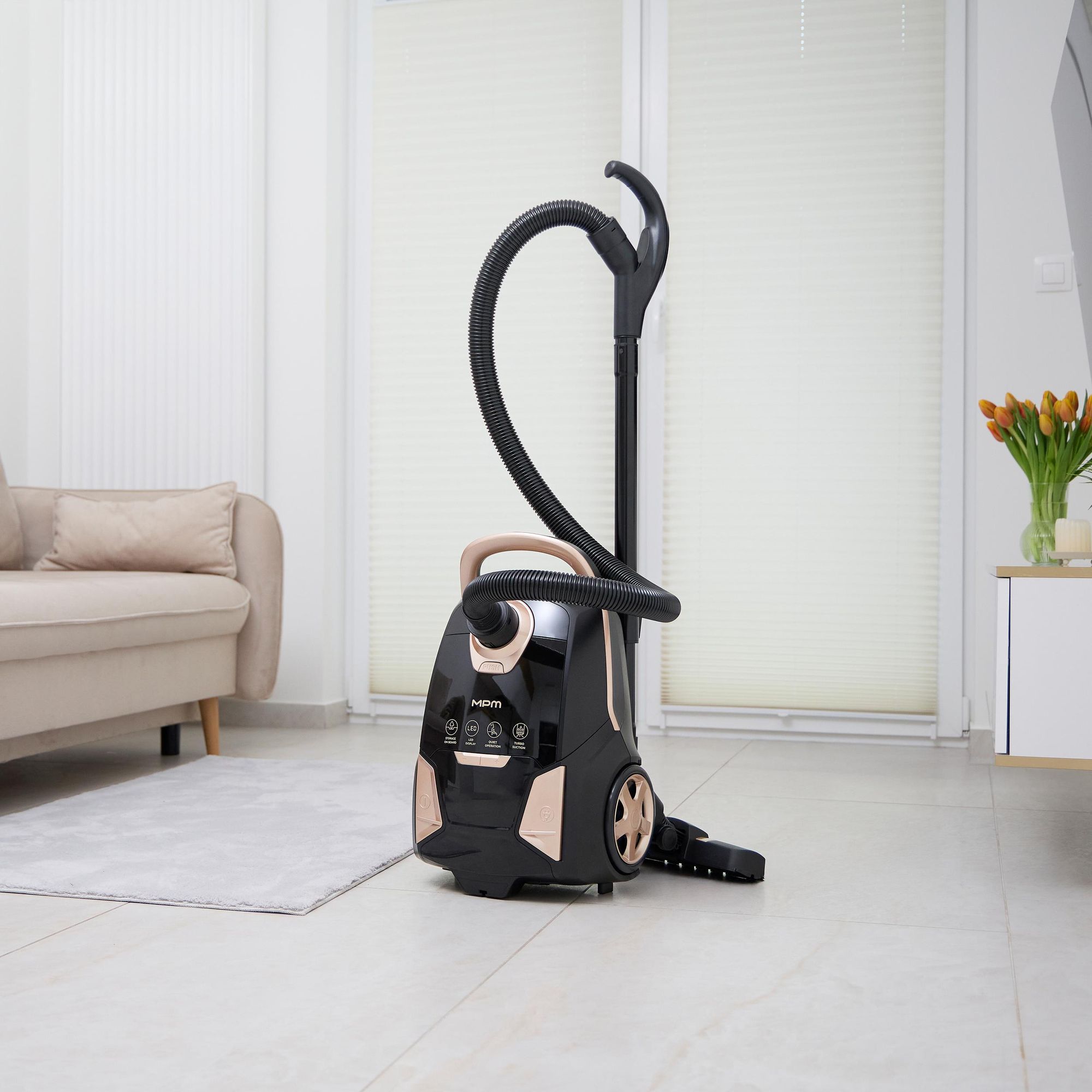 Beutelstaubsauger - stark - leise, Handheld - Zimmer - Silencer - Bedienelemente im Griff MPM MOD-55