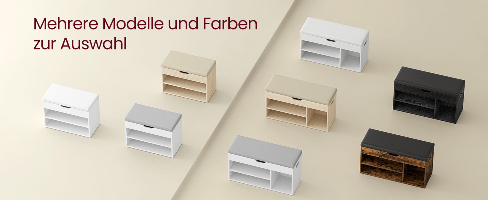 VASAGLE Schuhbank, Sitzbank, Schuhregal mit gepolstertem Kissen, Schuhorganizer