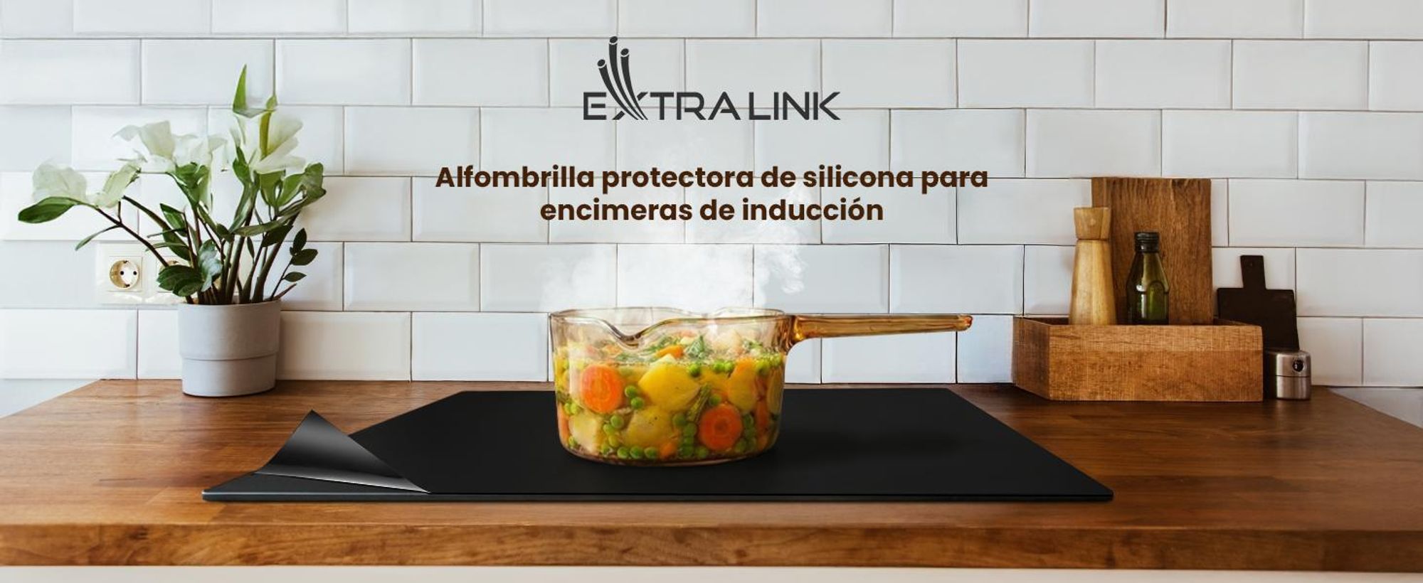 Extralink Alfombrilla Protectora para Placa de Inducción 53x61 cm, Silicona, Transparente, Resistente al Calor