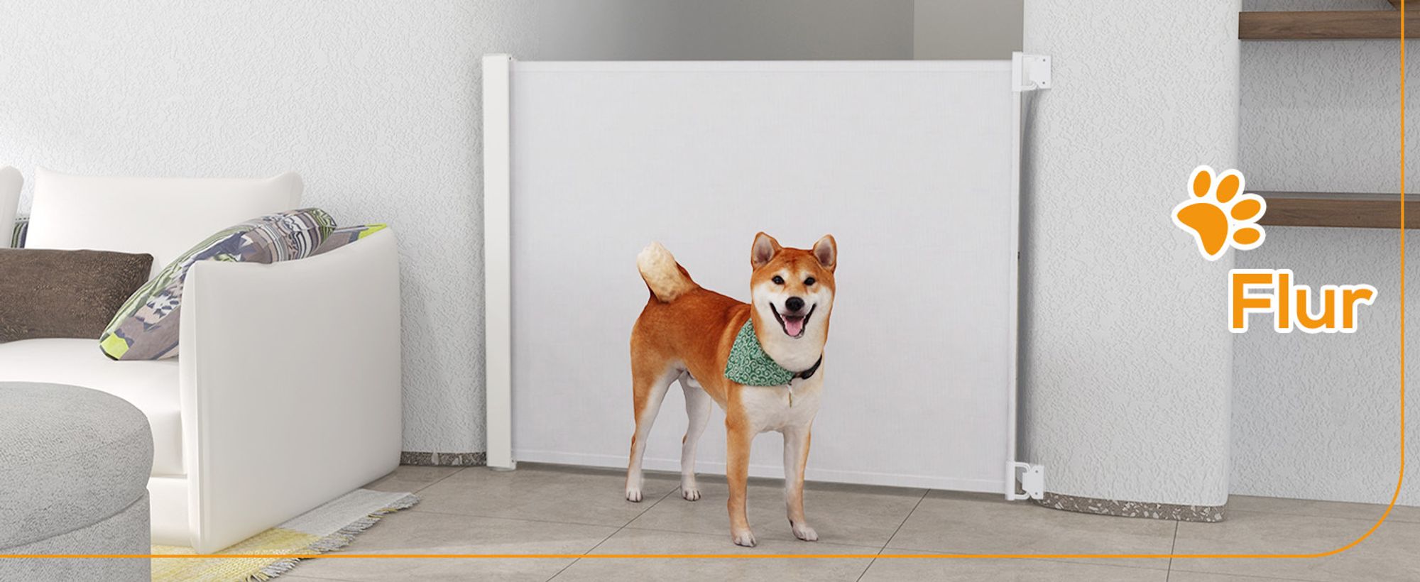 PawHut Hunde Türschutzgitter Treppenschutzgitter Treppenschutz Sicherheitstrennwand Trennwand Türschutz Treppenschutzgitter ausziehbar treppenschutzrollo Rollo Einrollbar PVC Weiß 115 x 82,5 cm