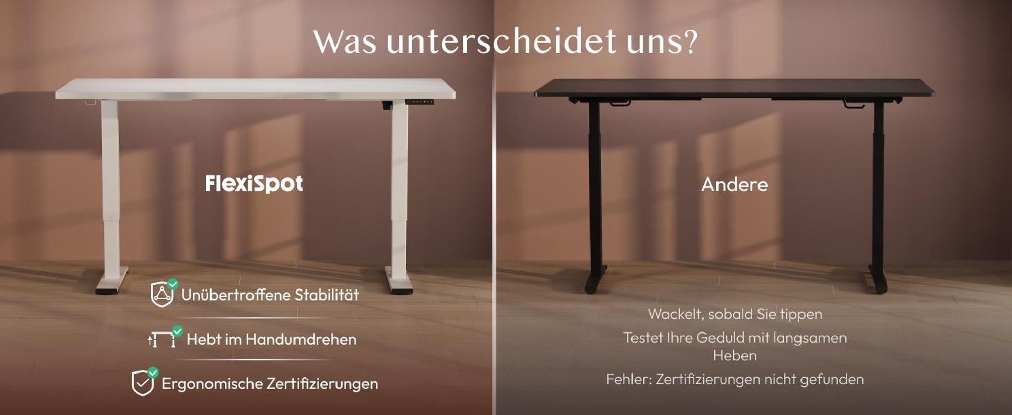 FLEXISPOT QE1 Höhenverstellbarer Schreibtisch 120x60cm EINTEILIGE TISCHPLATTE, 4 Memory-Funktion, Antikollisionsschutz, Haken & Kabelmanagement (Weiß)