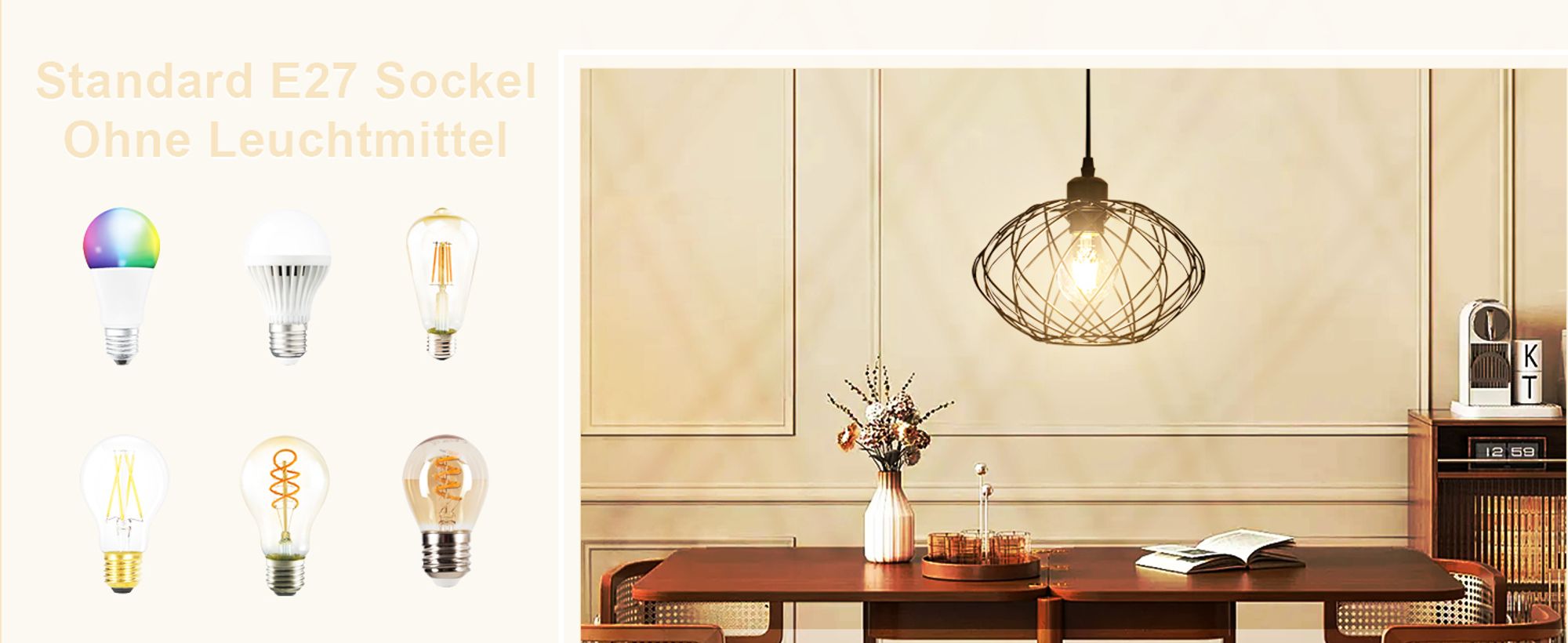 ZMH Hängelampe Industrial Schwarz Pendelleuchte Metall Vintage E27 Esszimmer Lampe Küche Hängend Wohnzimmer Flur Ohne Leuchtmittel