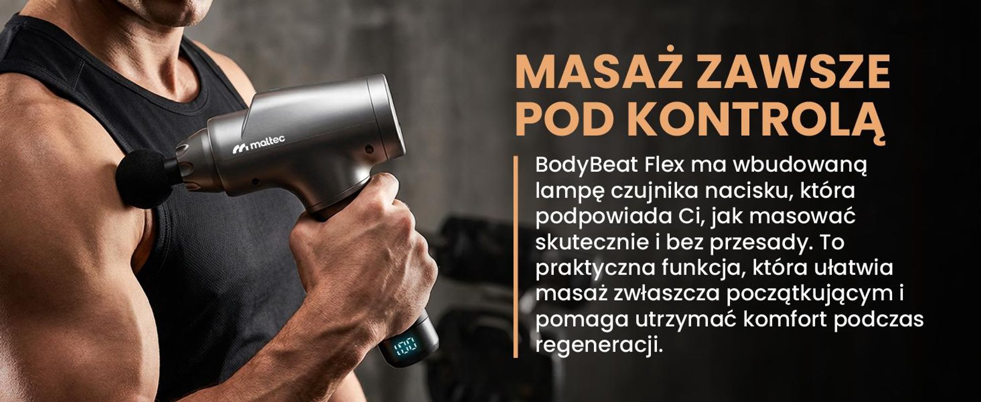 Pistoler do masażu z inteligentnym czujnikiem nacisku z LED i 30 biegami