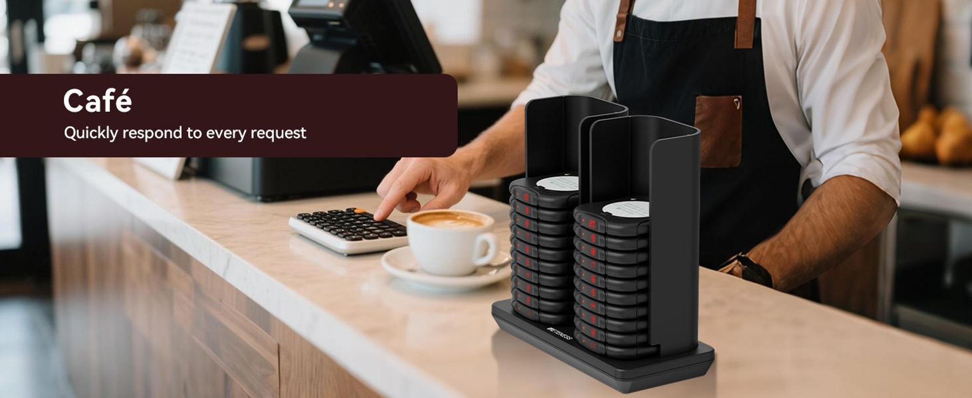 Système de bipeurs Retekess TD186 pour restaurants, 20 bipeurs, portée de 600 m, conception à bascule, 64 combinaisons d'appel, fonction de réveil automatique, pour restaurants, bars et cafés