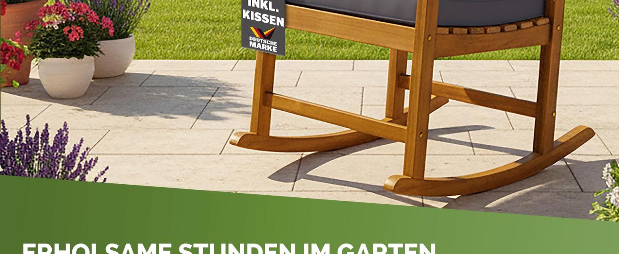Casaria®  Garten Schaukelstuhl, Wetterfest inkl. Polsterung, anthrazit