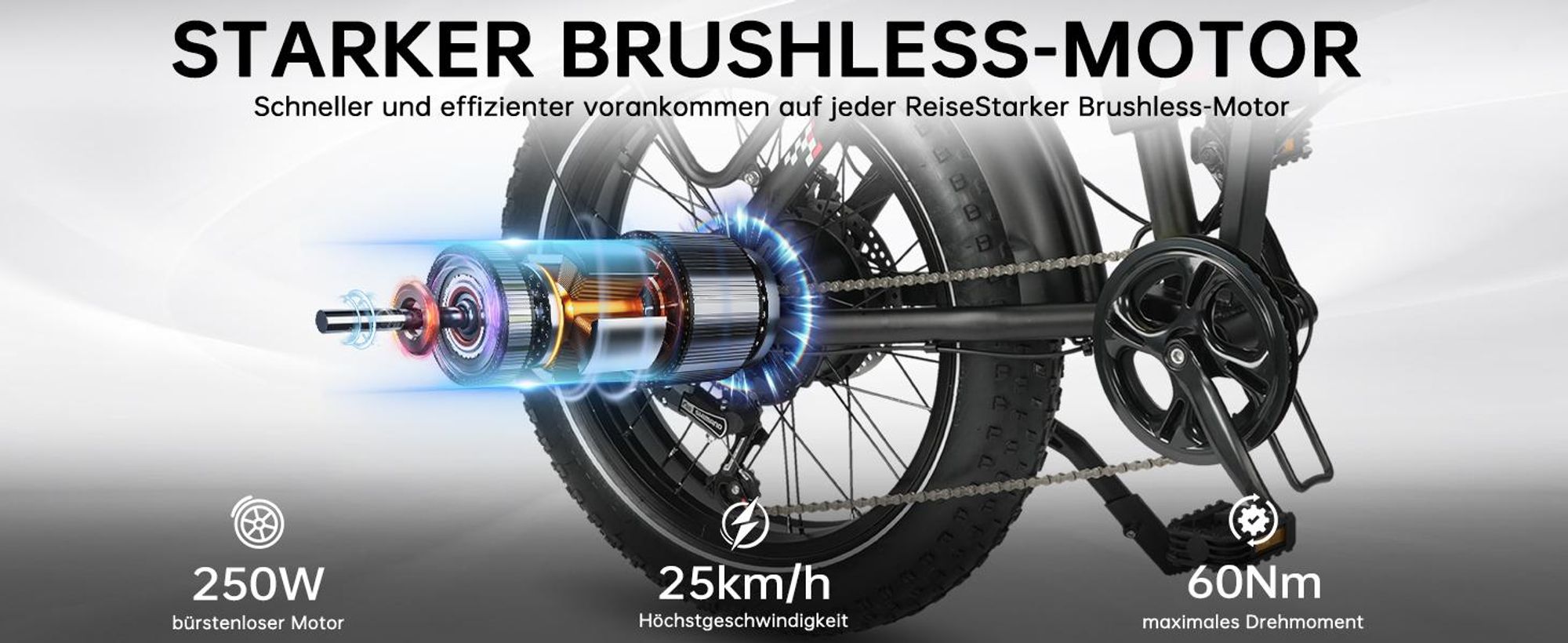 Trotz seines kompakten Rahmens kann dieses E-Bike eine beeindruckend starke Leistung entfalten