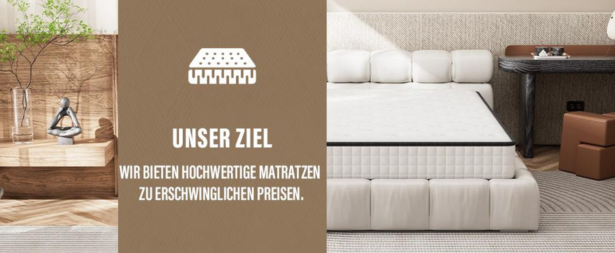 DEWINNER Zestaw 2 materacy 140x190x16 | Materac z pianki z pamięcią kształtu | Wysoka gęstość, średnia twardość, grubość 16 cm, hipoalergiczny