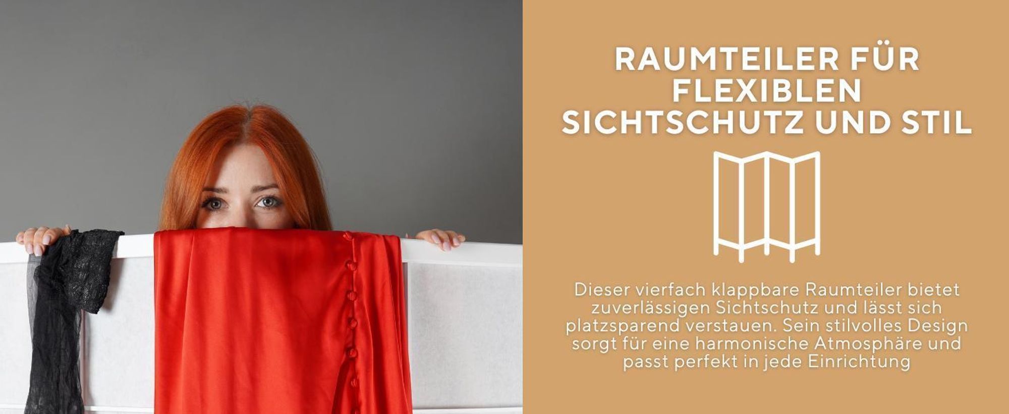 HEXIM Paravent 180x180 cm - Trennwand 4-teilig klappbar für Innenbereich - Terrasse Garten Sichtschutz Stellwand Spanische Wand freistehend (LR188-grau)
