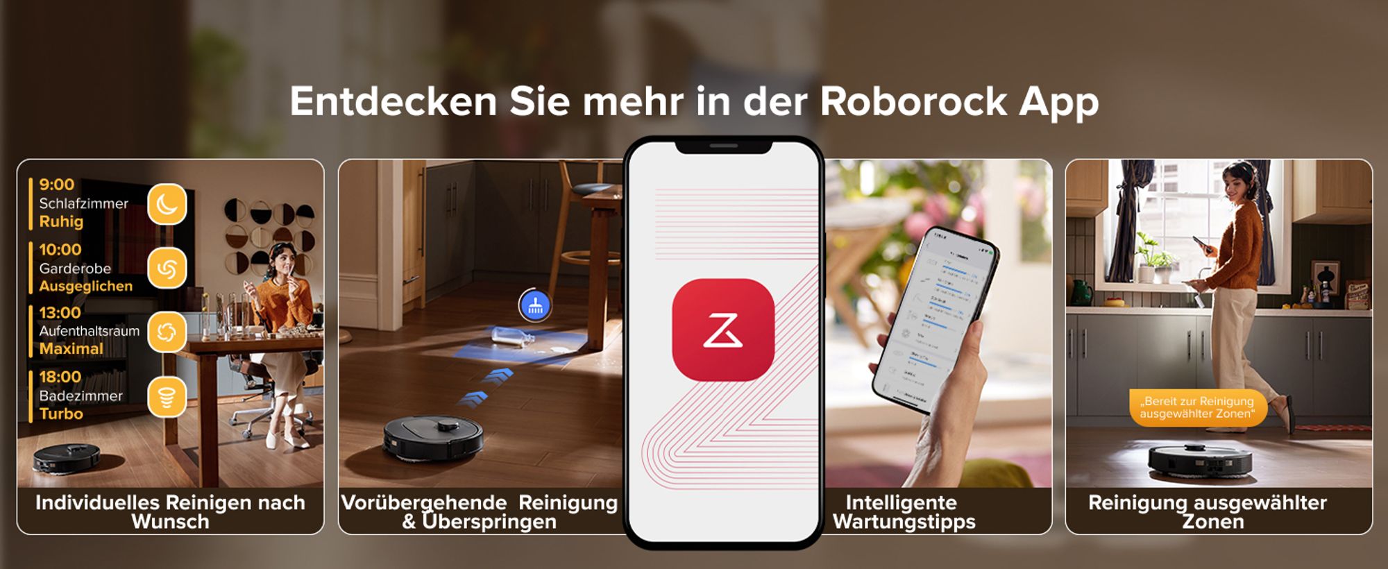 Roborock QV 35S Staubsauger Roboter, 10.000Pa Saugroboter (Upgrade von Qrevo Plus), Anti-Tangle-Bürsten, Anhebbare Schleudermopps (Schwarz)