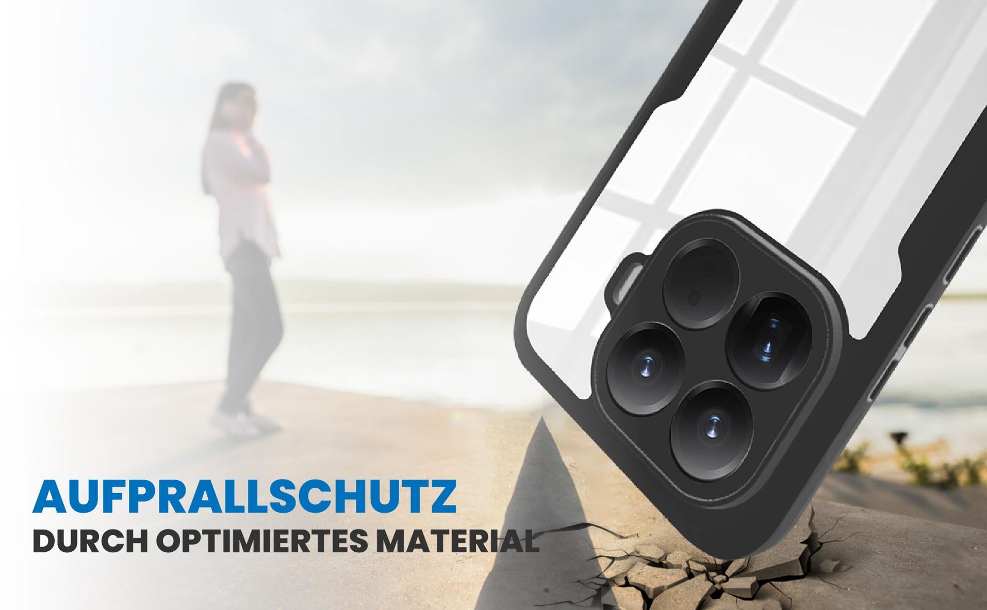 Schwarzes Front Back Cover für Xiaomi 15T Pro mit Aufprallschutz