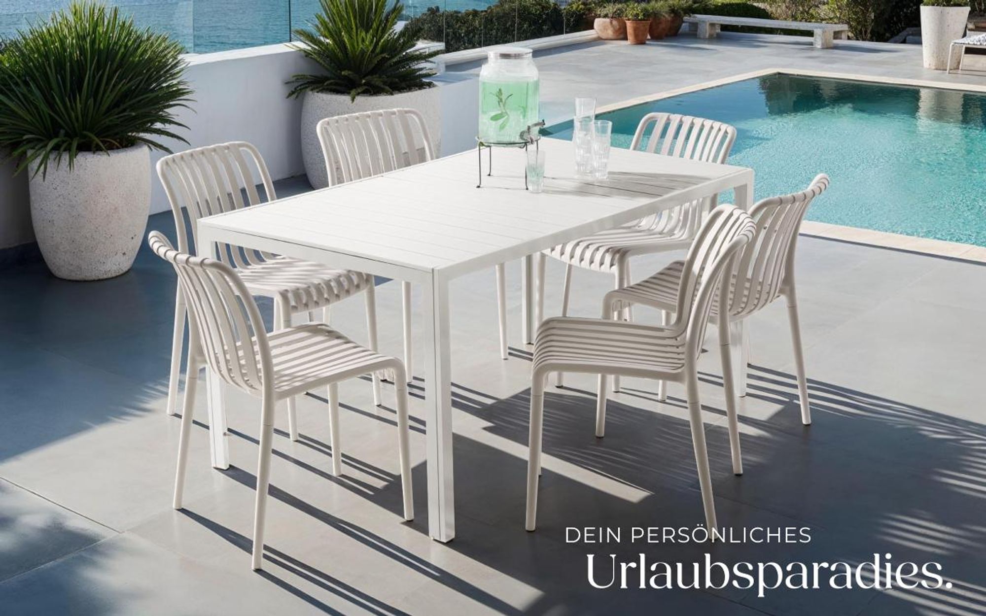 tectake® Gartenstühle Alcudia, wetterfest, stapelbar