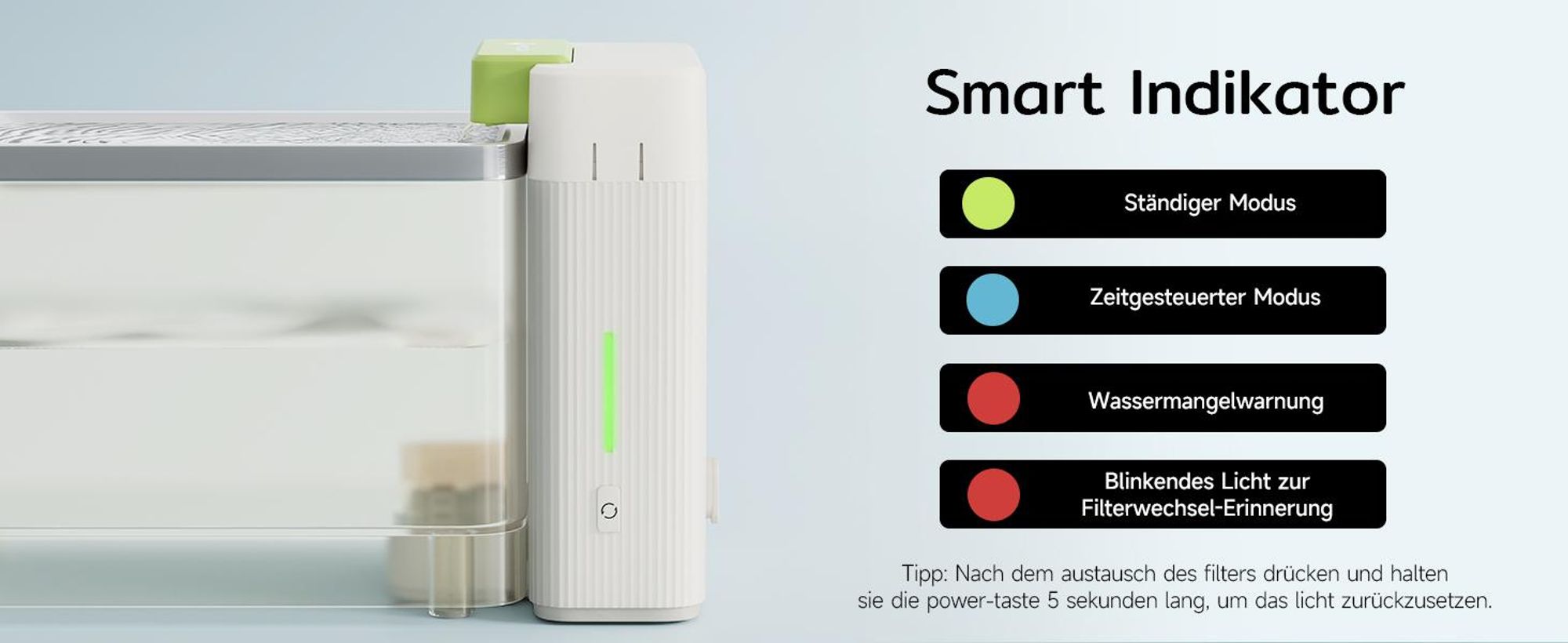 Amicura A3 Lite Trinkbrunnen für Katze mit Ultrafiltrationstechnologie - 3,3L Großer Tank, SUS316 Edelstahl-Trinkschale, ≤25dB, 100% Wasserdicht (Weiß)