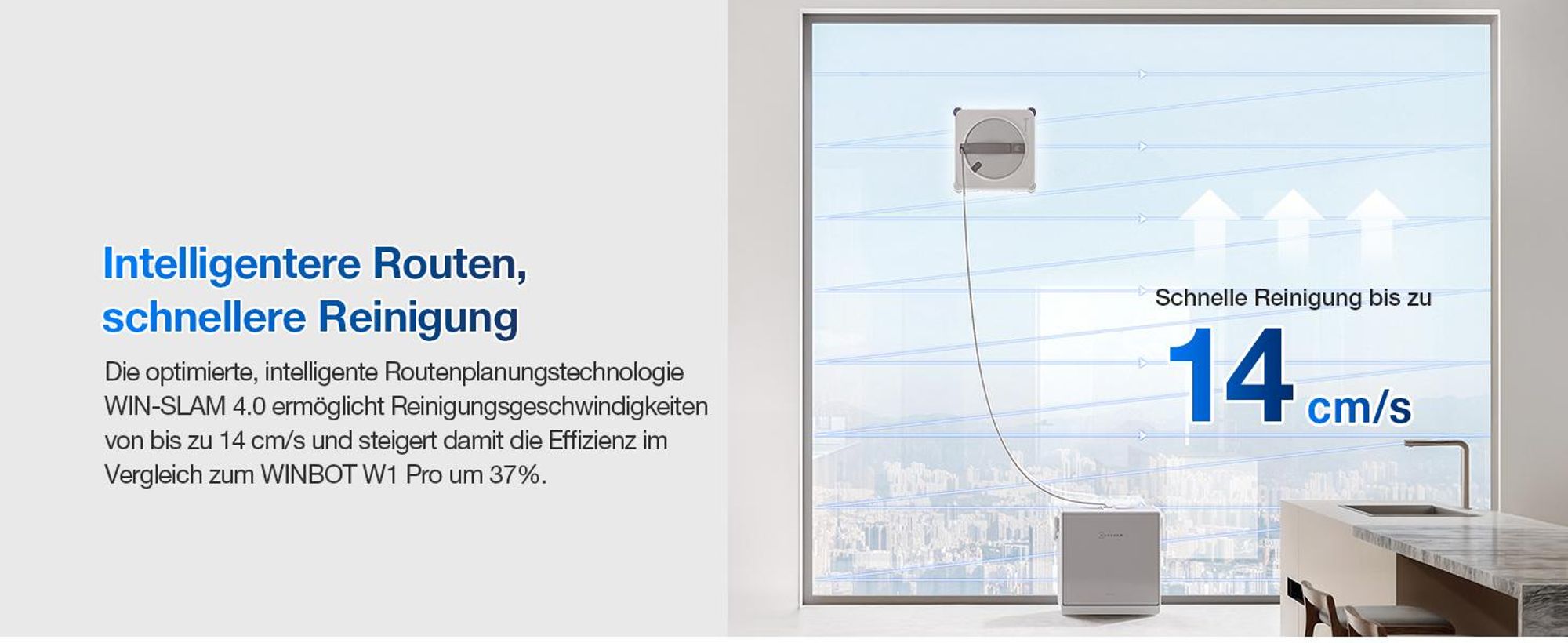 ECOVACS WINBOT W2S OMNI Fensterputzroboter mit Multifunktionsstation mit 1L Original Fensterreinigungsflüssigkeit