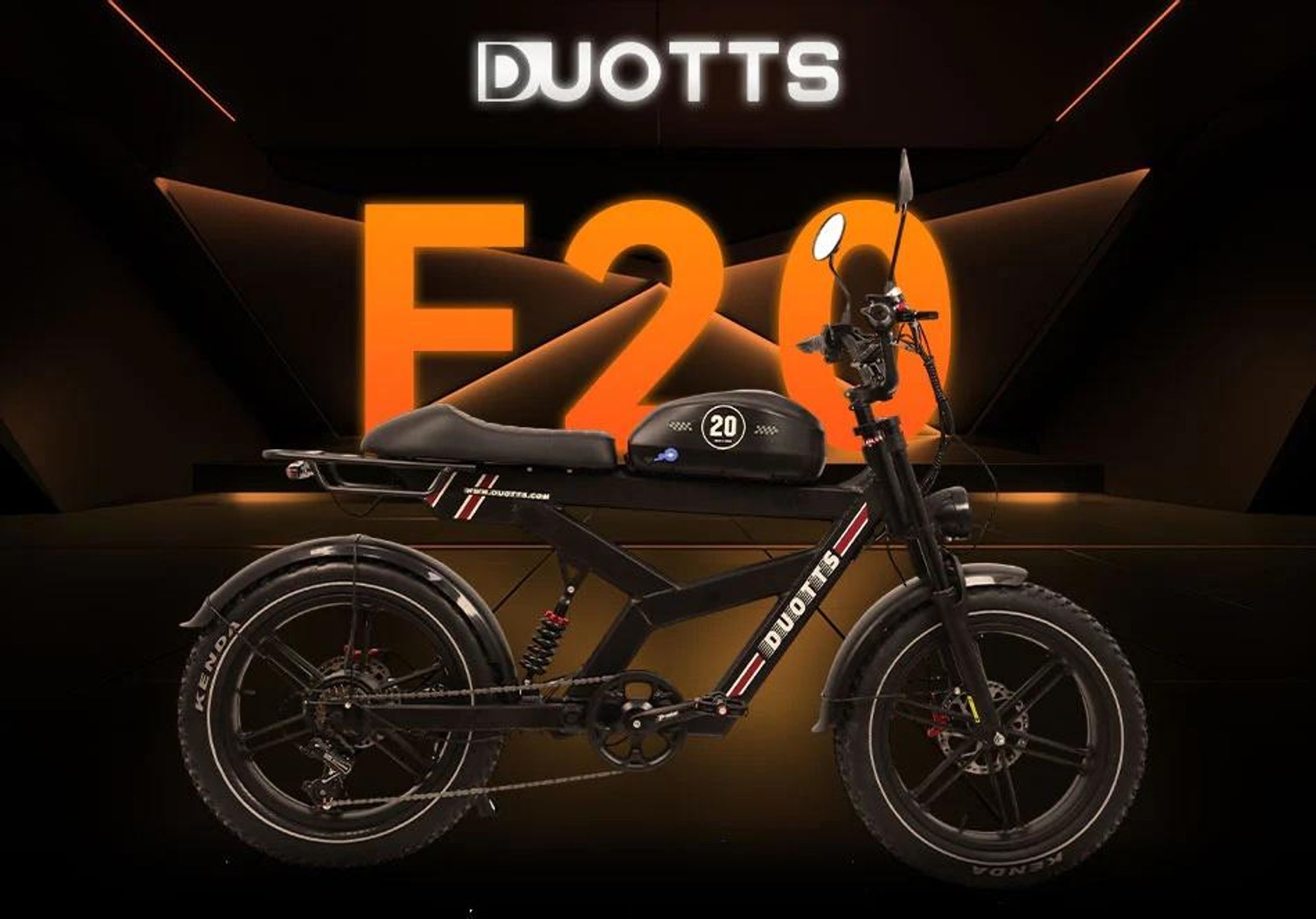 DUOTTS F20 Elektrisches Fahrrad - 52V 27AH Batterie mit Hydraulischen Scheibenbremsen - Schwarz