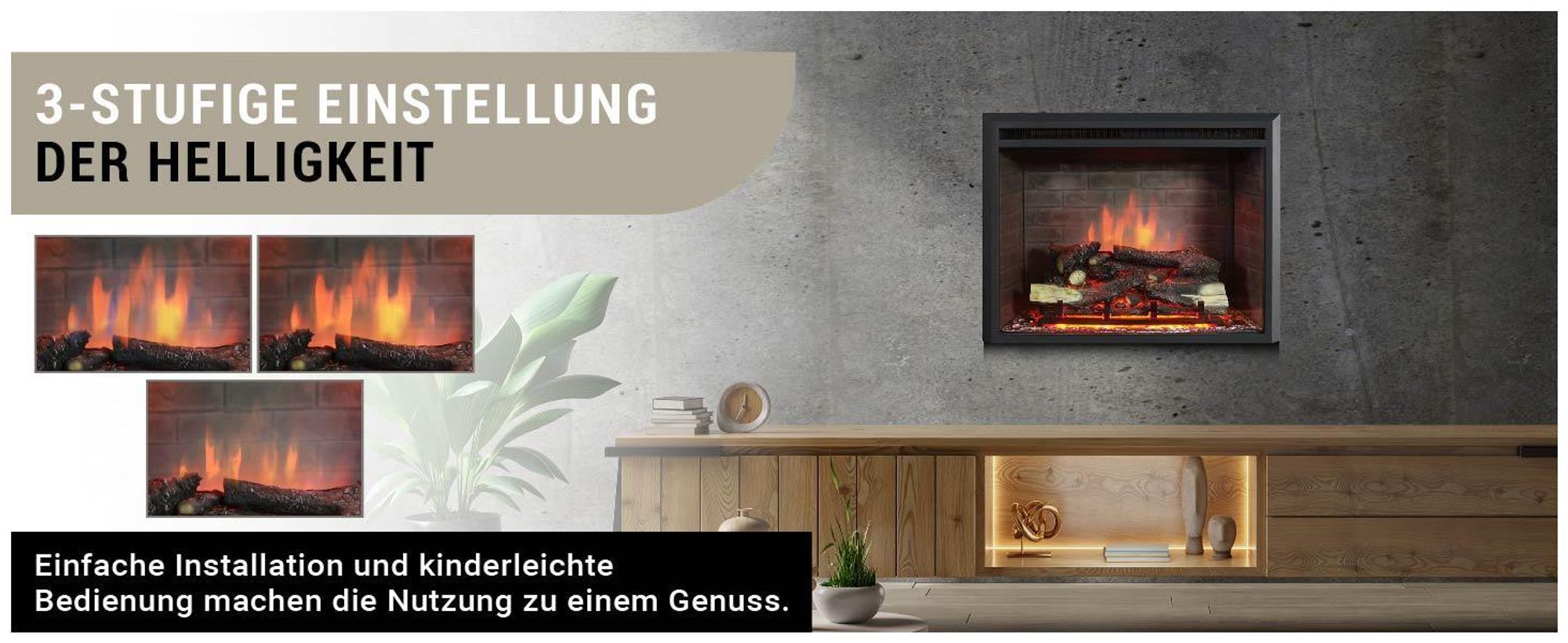 Elektrisches Kaminfeuer Balderia Calida 30 2000 Watt"