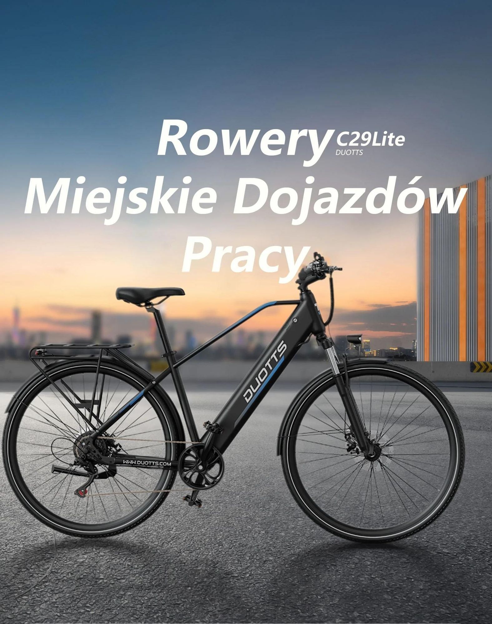 Rower Elektryczny Duotts C29 Lite - Silnik 250W Akumulator 36V13AH Opony 27.5" Hamulec Tarczowy - Niebiesko Czarny