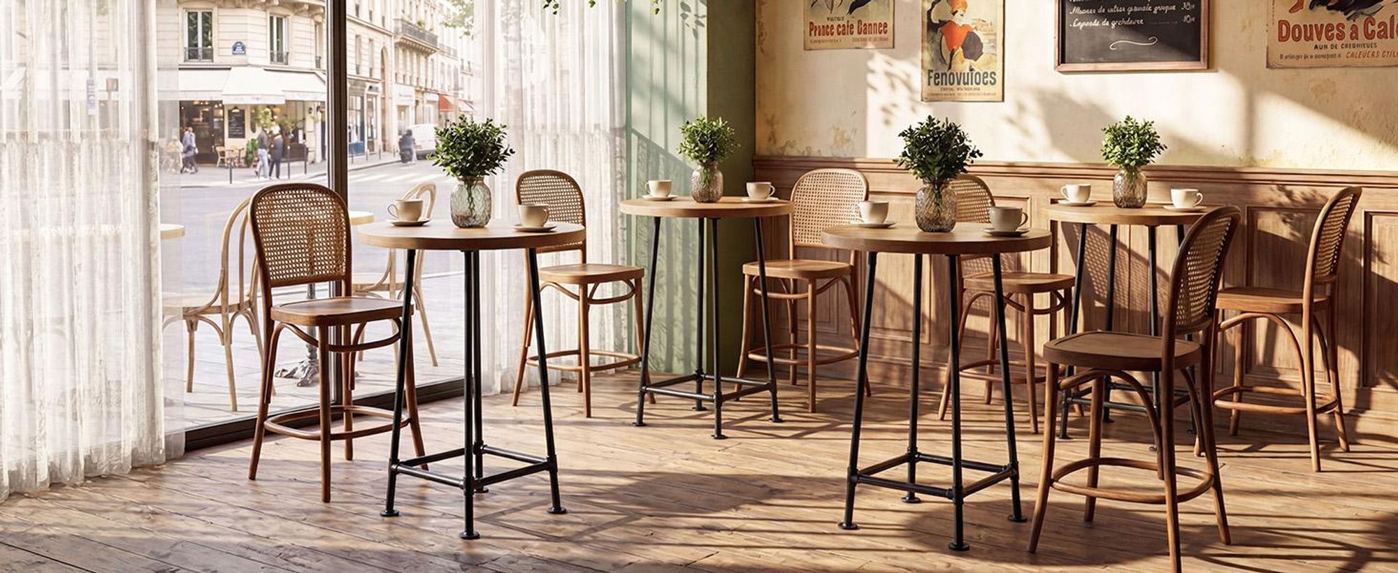 Tribesigns Runder Bartisch, 100 cm hoher Stehtisch mit Metall-Fußstütze, Bistrotisch, industrieller Kleiner Cocktailtisch für Bistro (Nur Tisch)