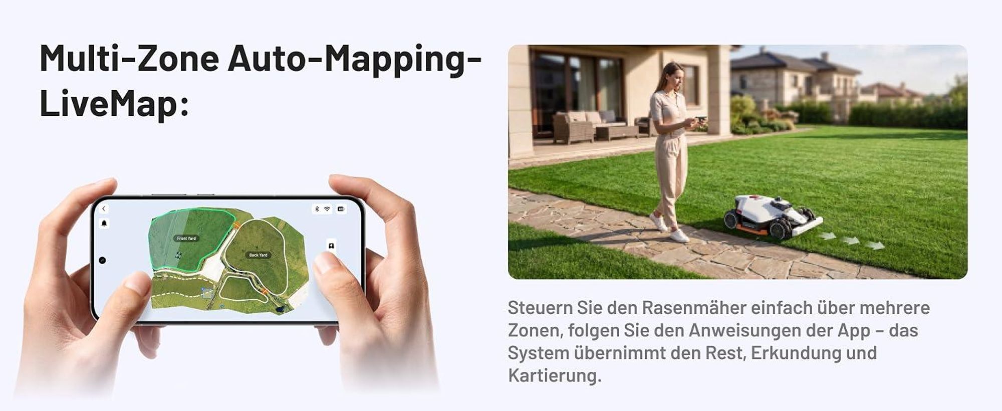 Mähroboter Mammotion LUBA 3 AWD 3000 mit Garage, Waschständer, bis 3000 m², Allradantrieb, 80% Steigung, Auto-Kartierung, 4G-Modul, APP