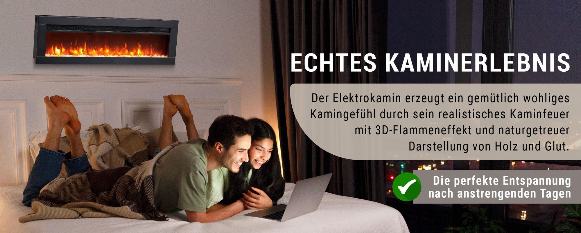 BALDERIA Agnes 36 - Stand-, Wand- oder Einbaukamin - Schwarz
