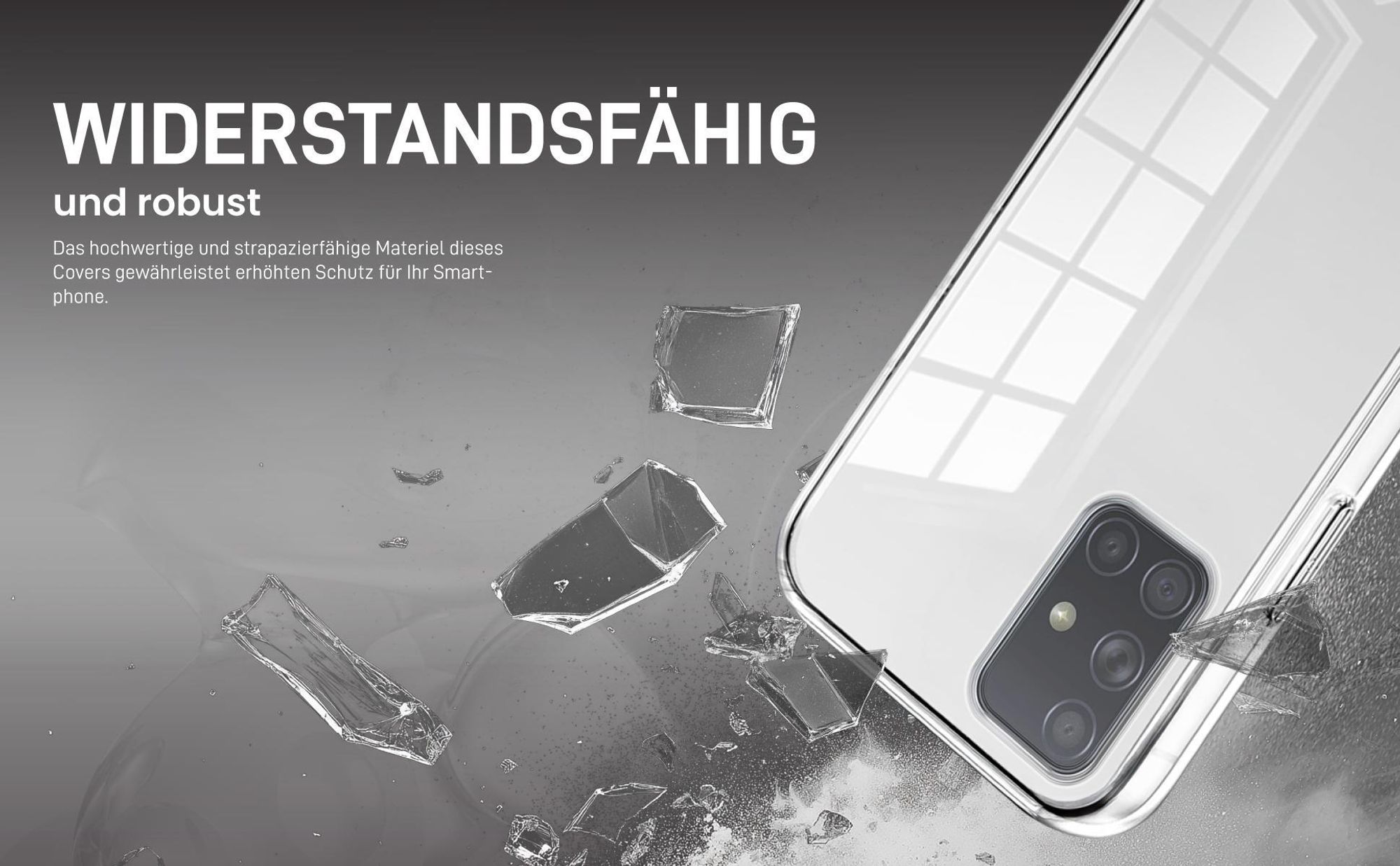 Transparentes Front Back Cover für Samsung Galaxy A71 mit Aufprallschutz
