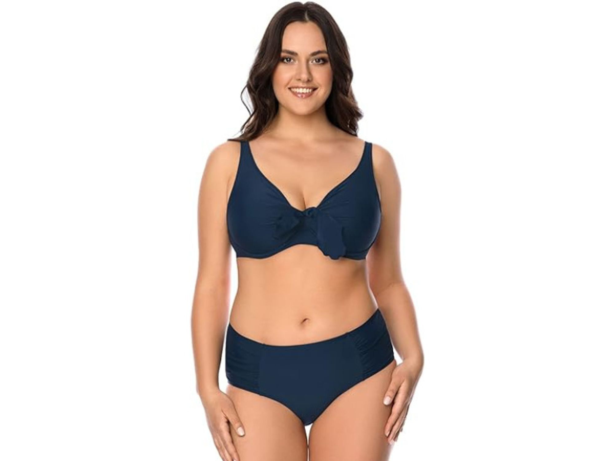 Vivisence Bikini BH Dame 3202 Bademode Bikinioberteil Musterlos, schwarz glänzend, 85e